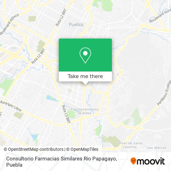 Mapa de Consultorio Farmacias Similares Rio Papagayo