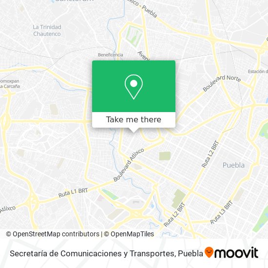 Mapa de Secretaría de Comunicaciones y Transportes