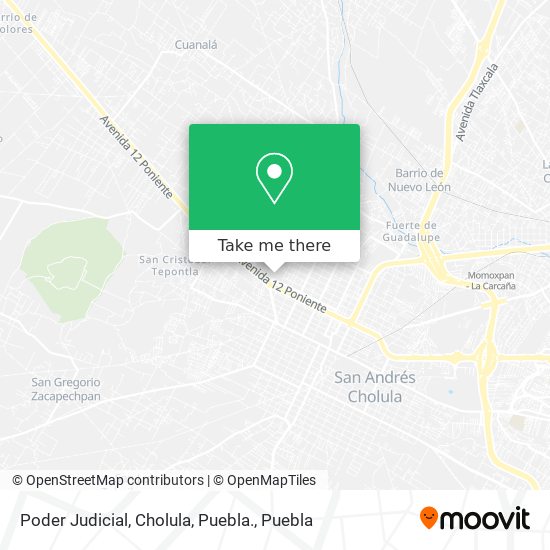 Poder Judicial, Cholula, Puebla. map