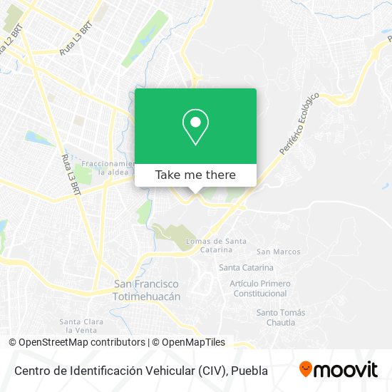 Centro de Identificación Vehicular (CIV) map