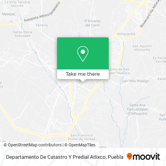 Mapa de Departamento De Catastro Y Predial Atlixco