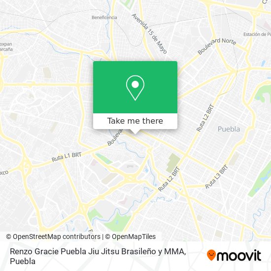 Renzo Gracie Puebla Jiu Jitsu Brasileño y MMA map