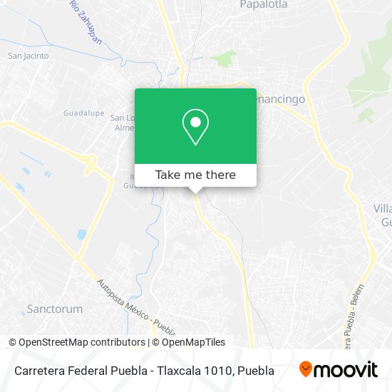 Carretera Federal Puebla - Tlaxcala 1010 map