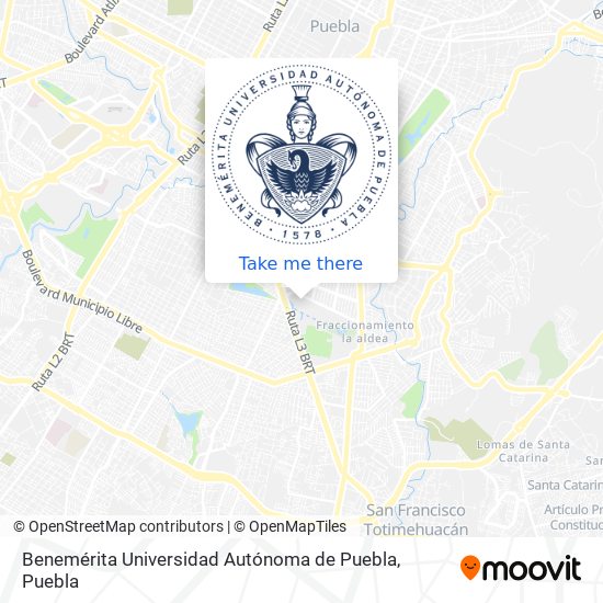 Benemérita Universidad Autónoma de Puebla map