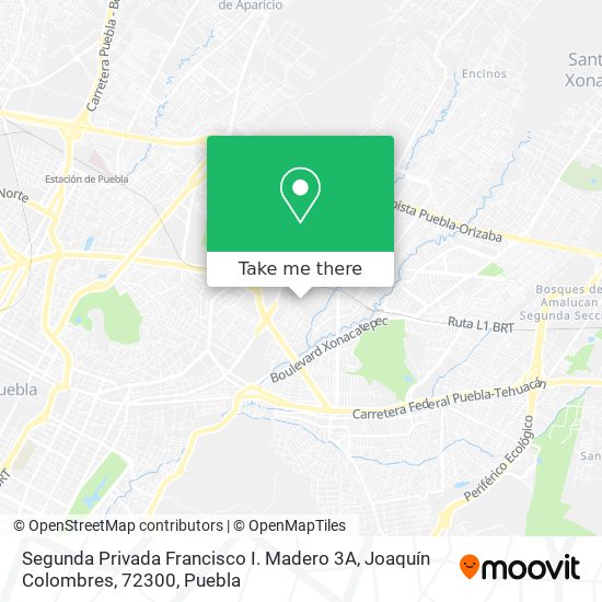 Mapa de Segunda Privada Francisco I. Madero 3A, Joaquín Colombres, 72300