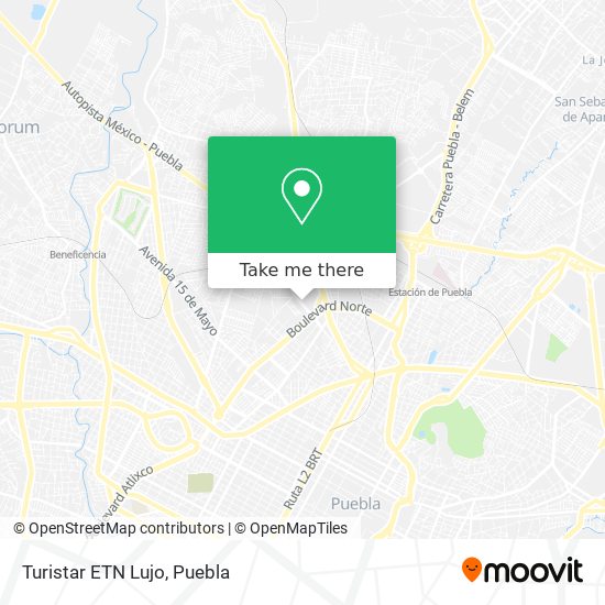 Mapa de Turistar ETN Lujo