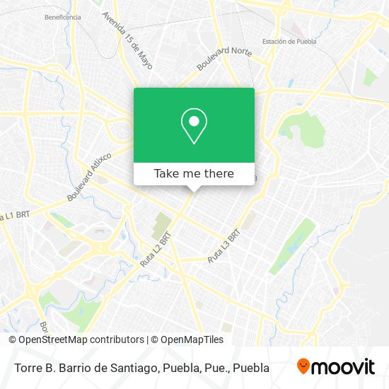 Torre B. Barrio de Santiago, Puebla, Pue. map