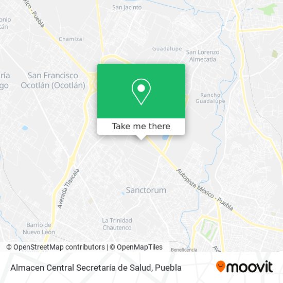 Almacen Central Secretaría de Salud map