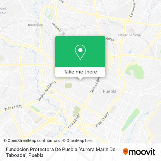 Fundación Protectora De Puebla "Aurora Marin De Taboada" map