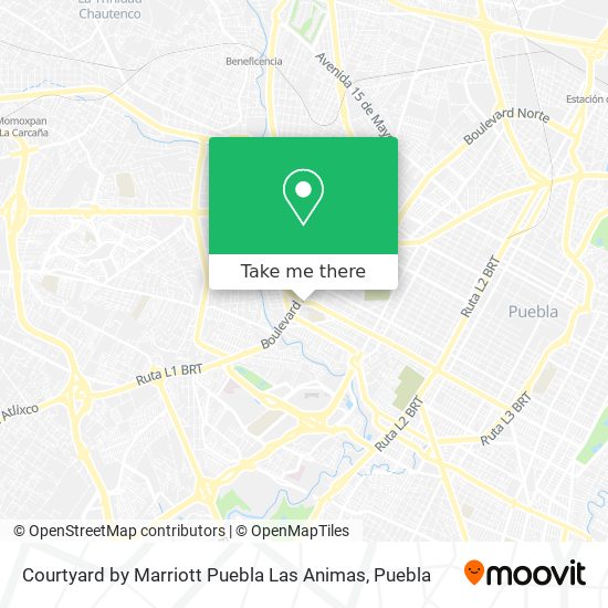 Courtyard by Marriott Puebla Las Animas map