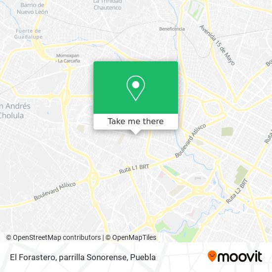 El Forastero, parrilla Sonorense map