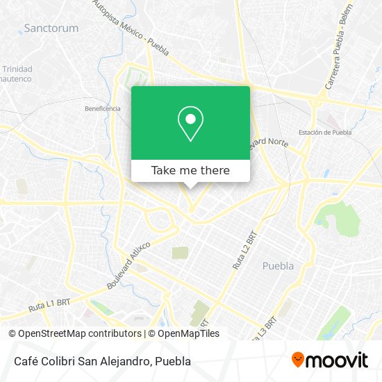 Mapa de Café Colibri San Alejandro