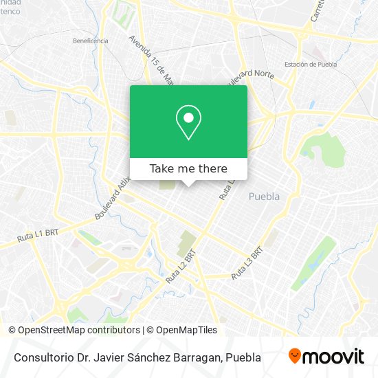 Mapa de Consultorio Dr. Javier Sánchez Barragan