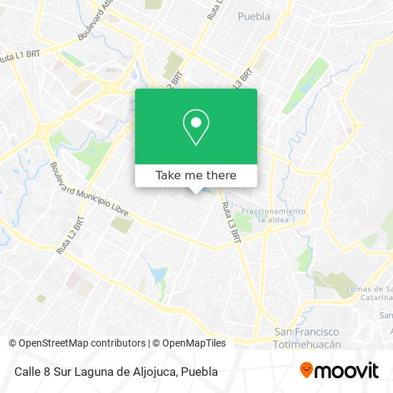 Calle 8 Sur Laguna de Aljojuca map