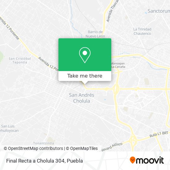 Final Recta a Cholula 304 map