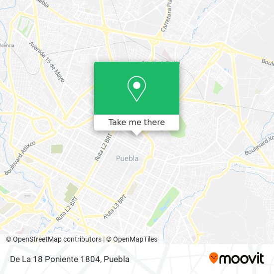 Mapa de De La 18 Poniente 1804