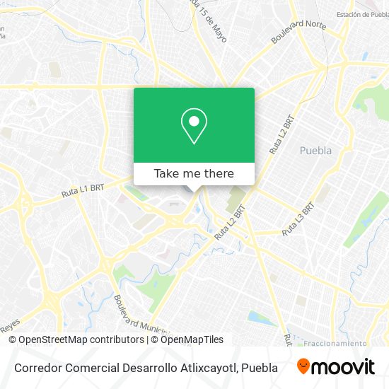 Mapa de Corredor Comercial Desarrollo Atlixcayotl