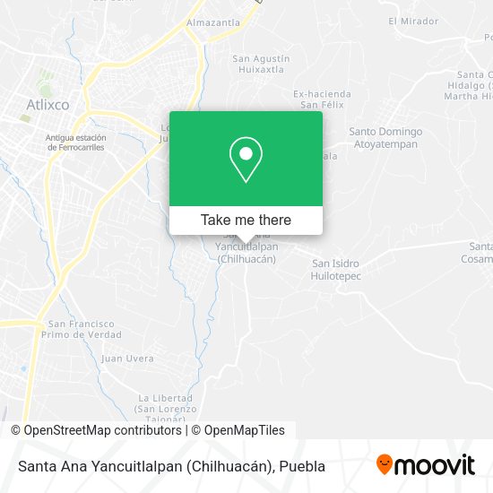 Santa Ana Yancuitlalpan (Chilhuacán) map