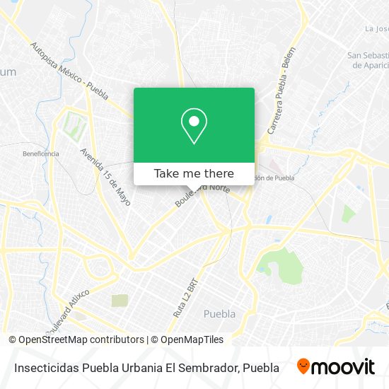 Insecticidas Puebla Urbania El Sembrador map