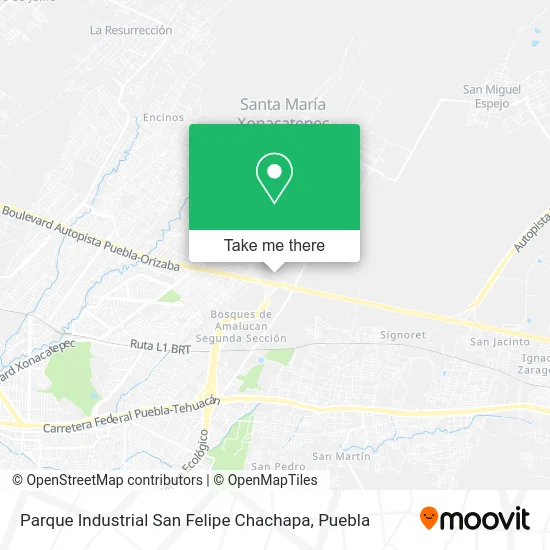 Parque Industrial San Felipe Chachapa map
