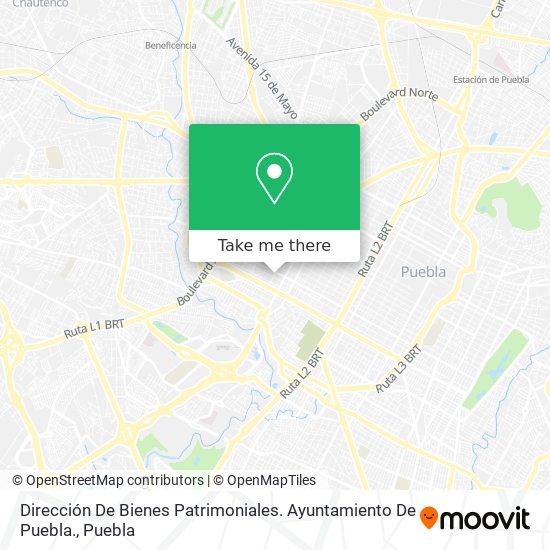 Dirección De Bienes Patrimoniales. Ayuntamiento De Puebla. map
