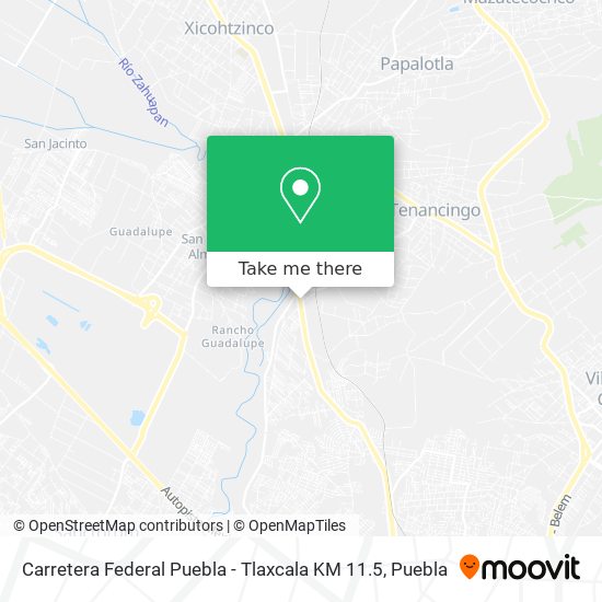 Carretera Federal Puebla - Tlaxcala KM 11.5 map