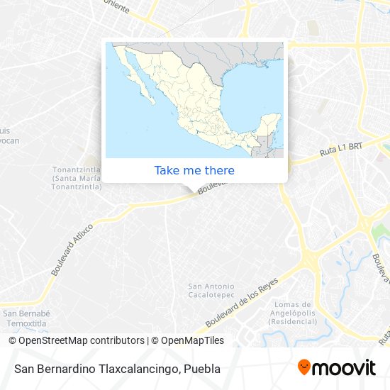 Mapa de San Bernardino Tlaxcalancingo