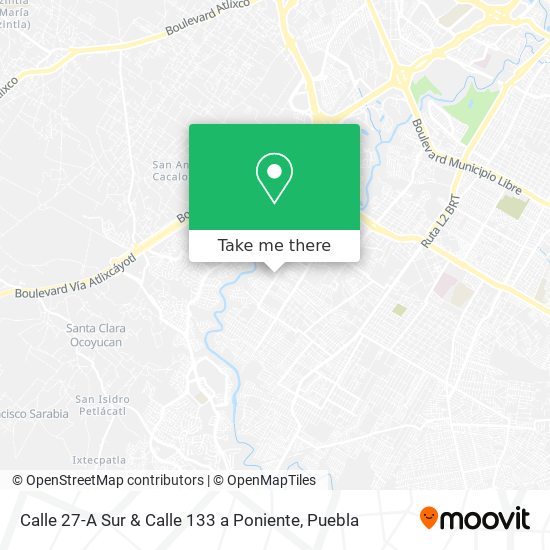 Calle 27-A Sur & Calle 133 a Poniente map