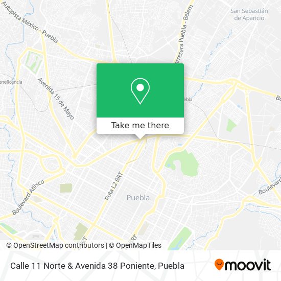 Calle 11 Norte & Avenida 38 Poniente map
