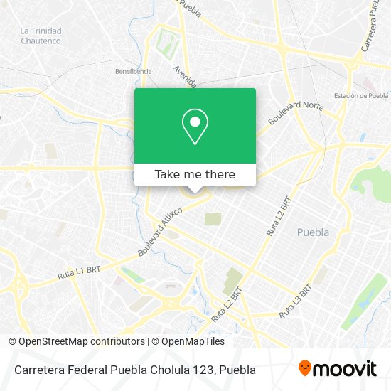 Carretera Federal Puebla Cholula 123 map