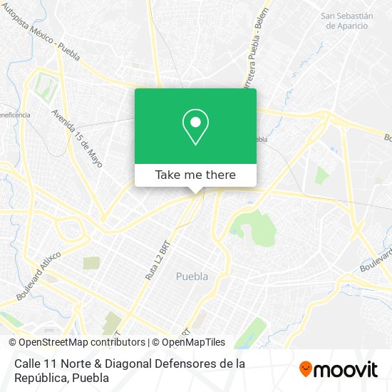 Calle 11 Norte & Diagonal Defensores de la República map