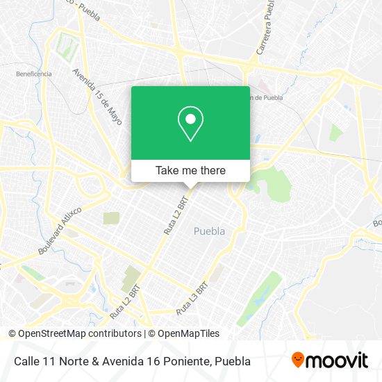 Mapa de Calle 11 Norte & Avenida 16 Poniente