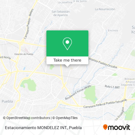 Estacionamiento MONDELEZ INT. map