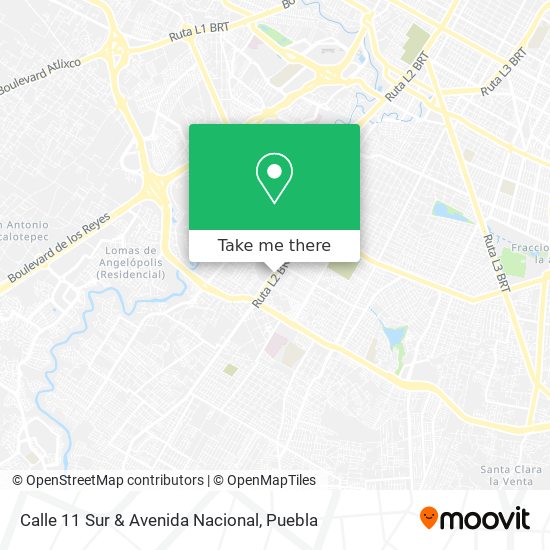Calle 11 Sur & Avenida Nacional map