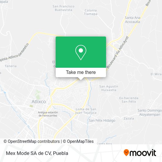 Mex Mode SA de CV, Zona Restaurantera 74210 Atlixco, Puebla map