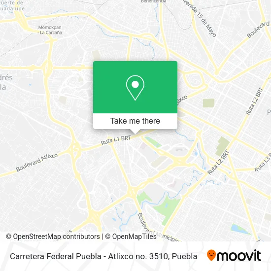 Carretera Federal Puebla - Atlixco no. 3510 map