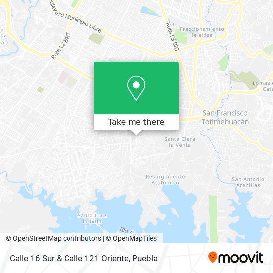 Mapa de Calle 16 Sur & Calle 121 Oriente