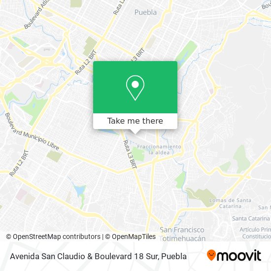Mapa de Avenida San Claudio & Boulevard 18 Sur