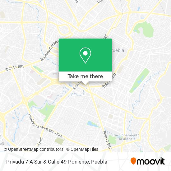 Mapa de Privada 7 A Sur & Calle 49 Poniente