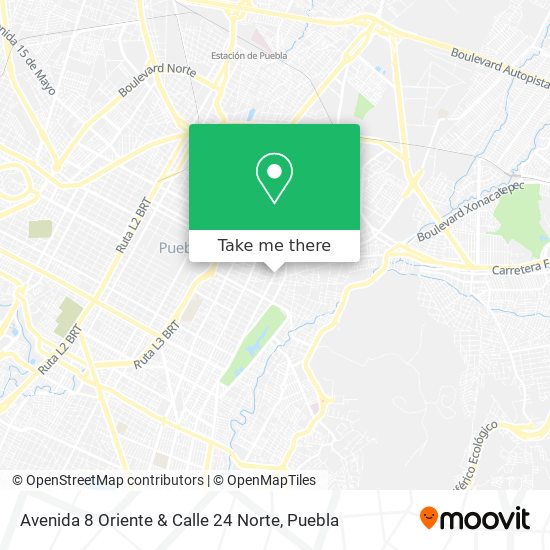 Mapa de Avenida 8 Oriente & Calle 24 Norte