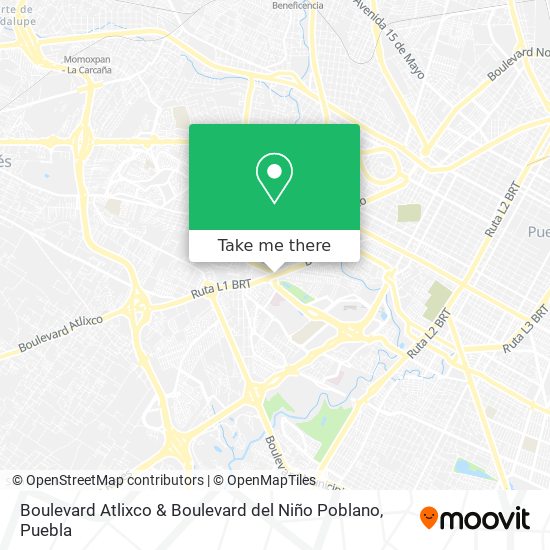 Boulevard Atlixco & Boulevard del Niño Poblano map