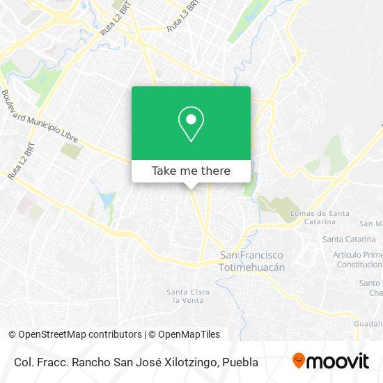 Mapa de Col. Fracc. Rancho San José Xilotzingo