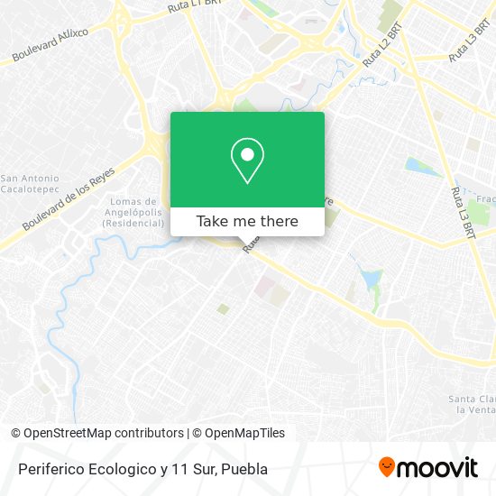 Mapa de Periferico Ecologico y 11 Sur
