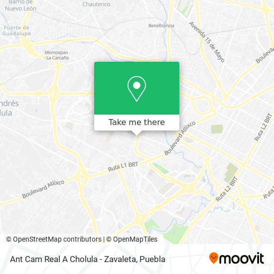 Ant Cam Real A Cholula - Zavaleta map