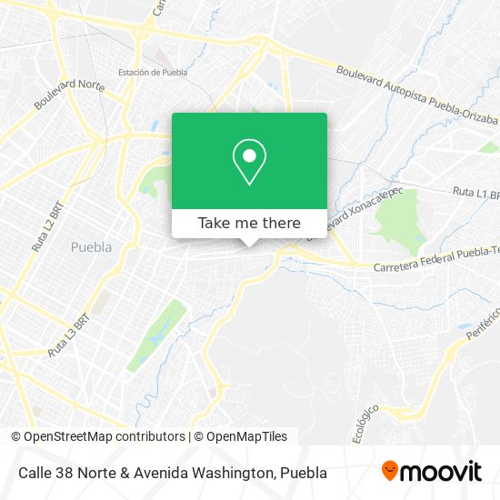 Mapa de Calle 38 Norte & Avenida Washington