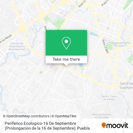 Periferico Ecologico-16 De Septiembre (Prolongacion de la 16 de Septiembre) map