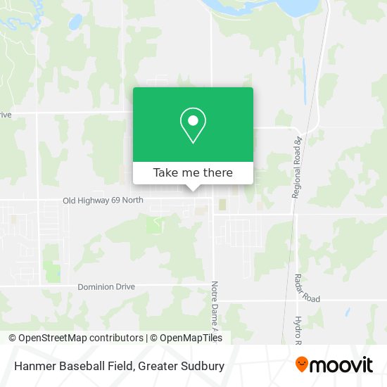 Hanmer Baseball Field map