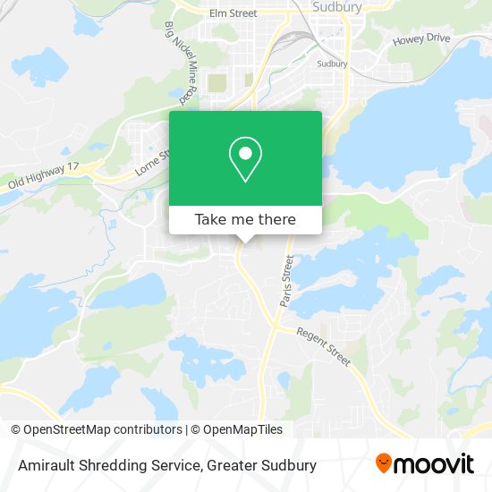 Amirault Shredding Service map