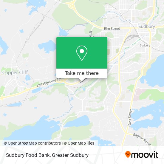 Sudbury Food Bank map