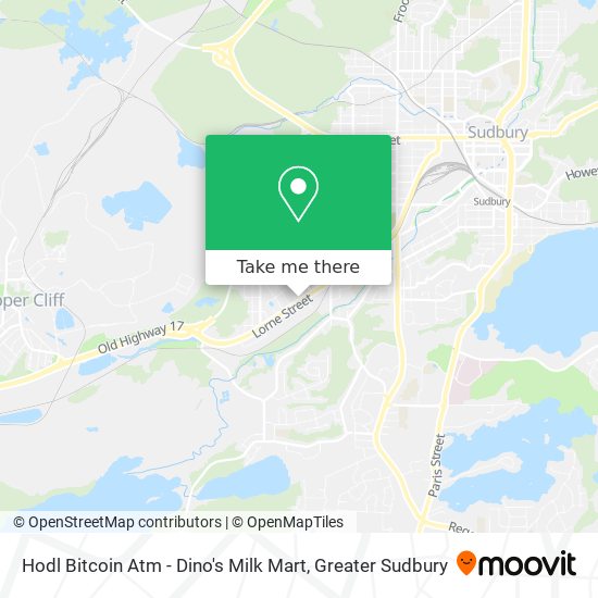 Hodl Bitcoin Atm - Dino's Milk Mart map